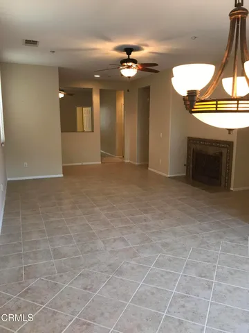 a view of an entryway with a fireplace