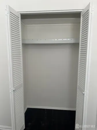 a view of a small space with a window