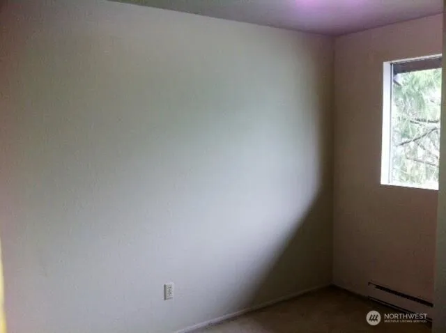 an empty room with a window