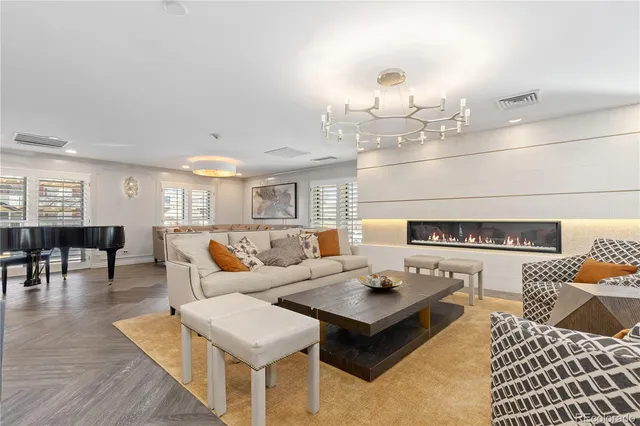 a city view with tall buildings