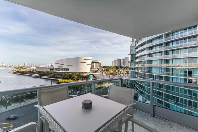 a view of a city from a balcony