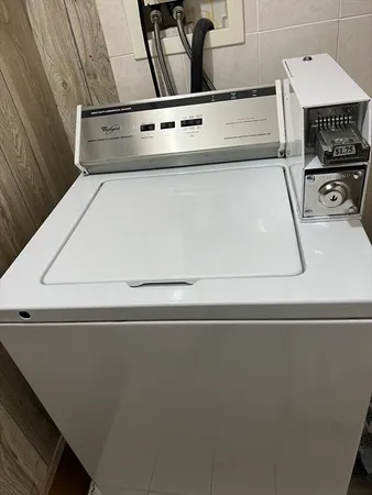 a close view of washer and dryer