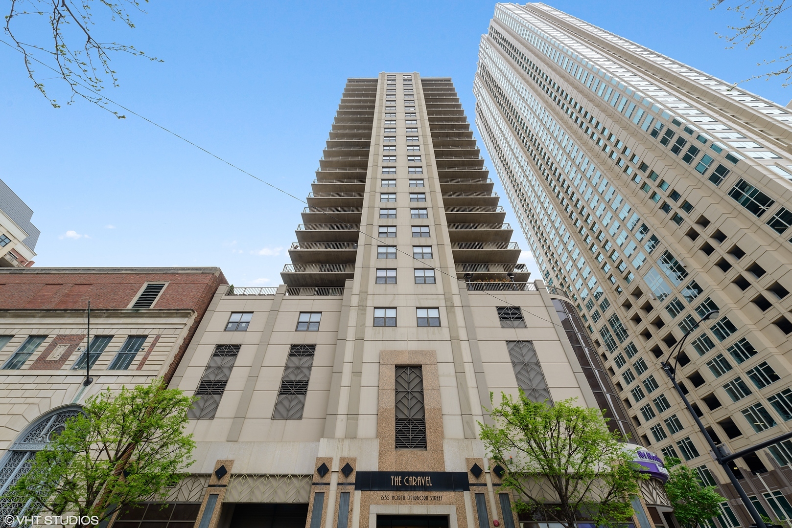 a front view of a building