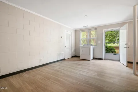 an empty room with closet