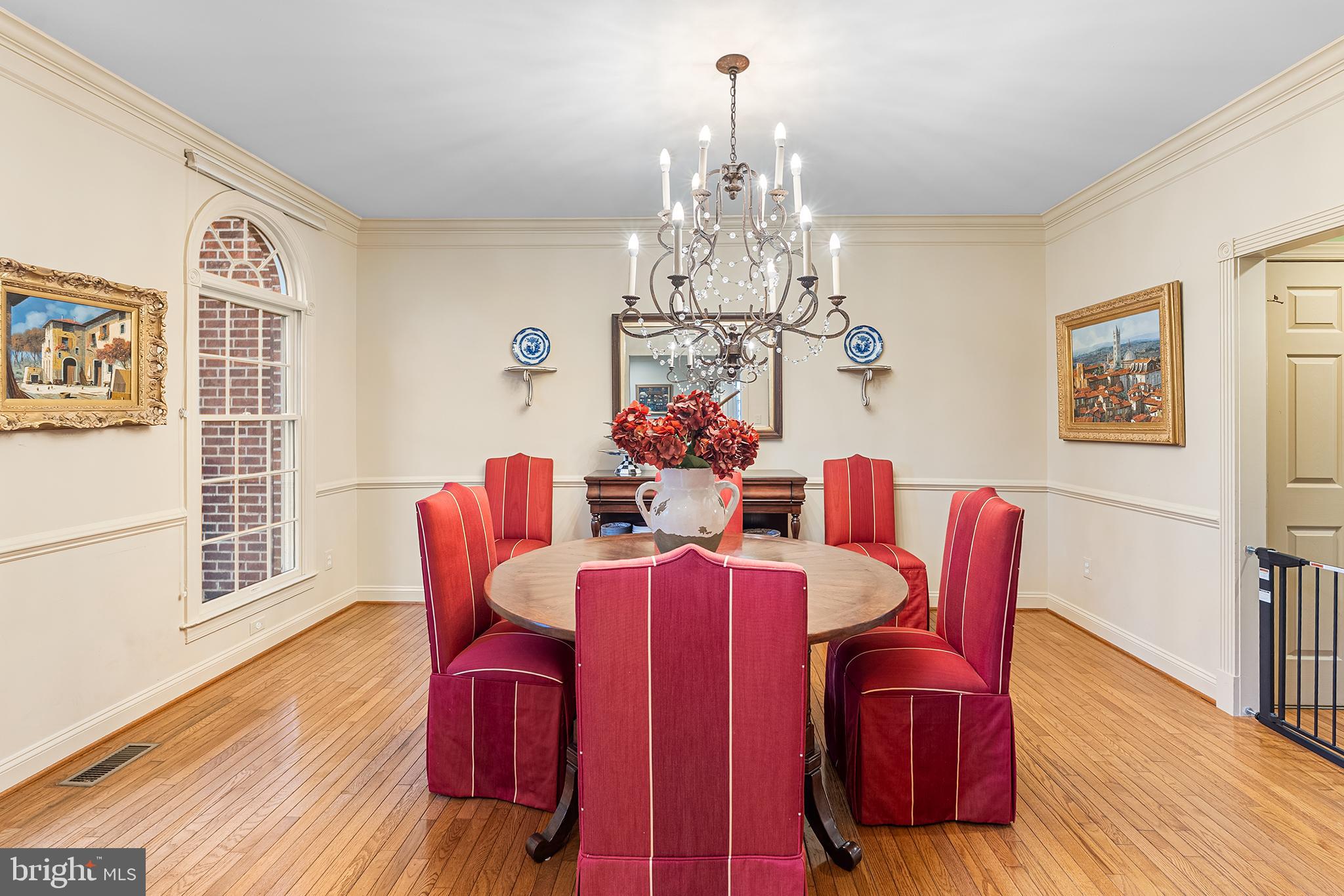 2000 St Andrews Drive Berwyn, PA 19312 - Photo 5 of 44 a view of a dining room with furniture a chandelier and wooden floor