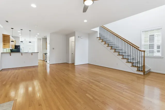 a view of a room that has a window in it