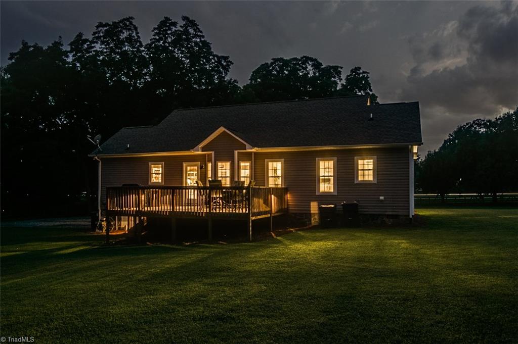 6388 Branson Davis Road Randleman, NC 27317 - Photo 30 of 30 Beautifully lit up exterior back of home