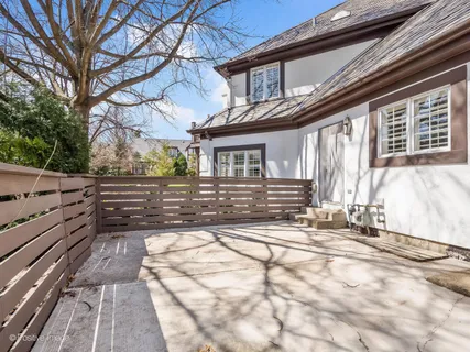 a view of a backyard with a garden