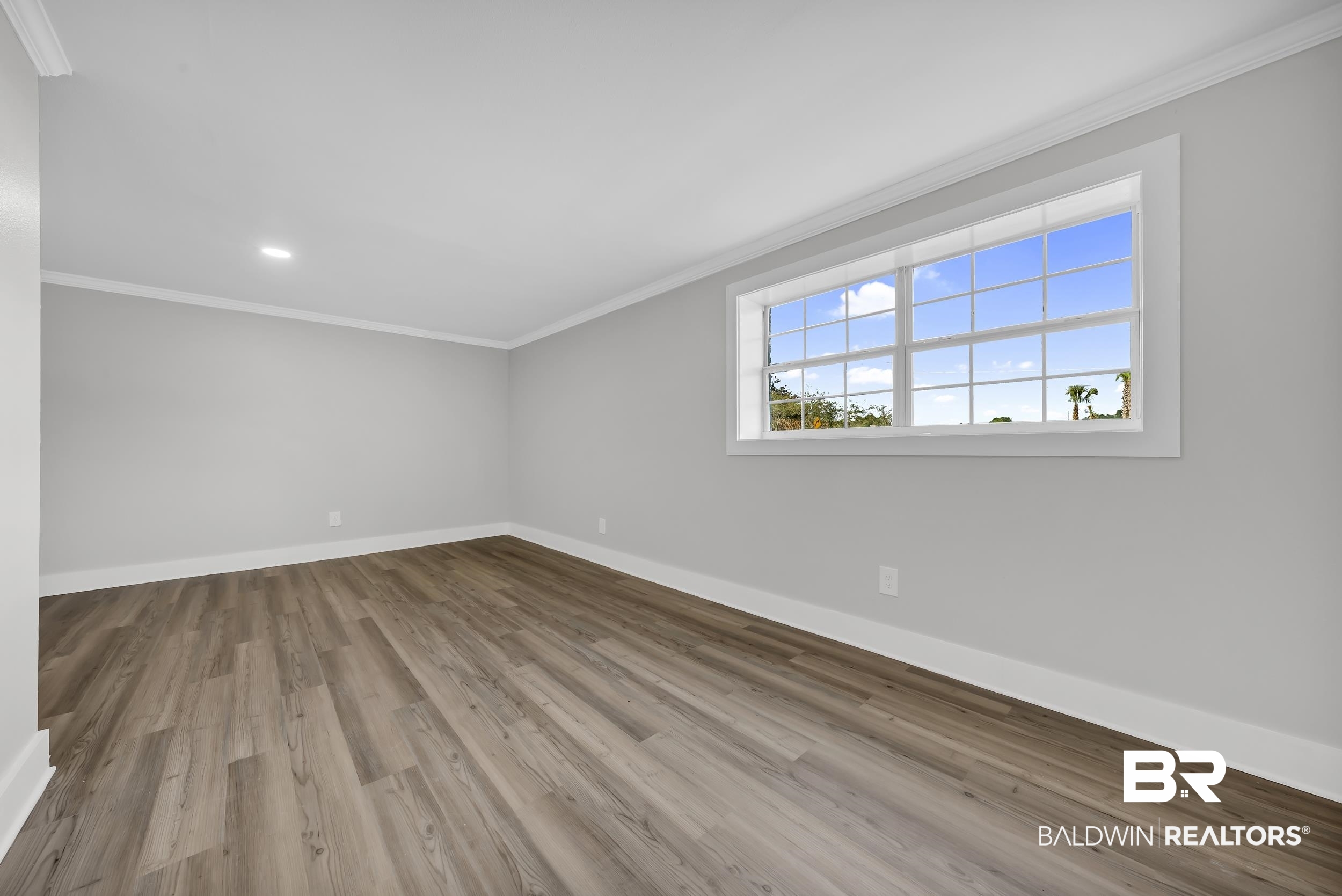 8351 Theodore Dawes Road Theodore, AL 36582 - Photo 25 of 46 Unfurnished room with crown molding, light wood finished floors, and recessed lighting