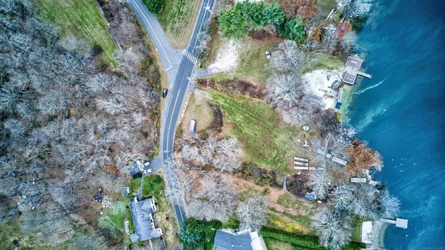 a backyard of a house with lots of green space