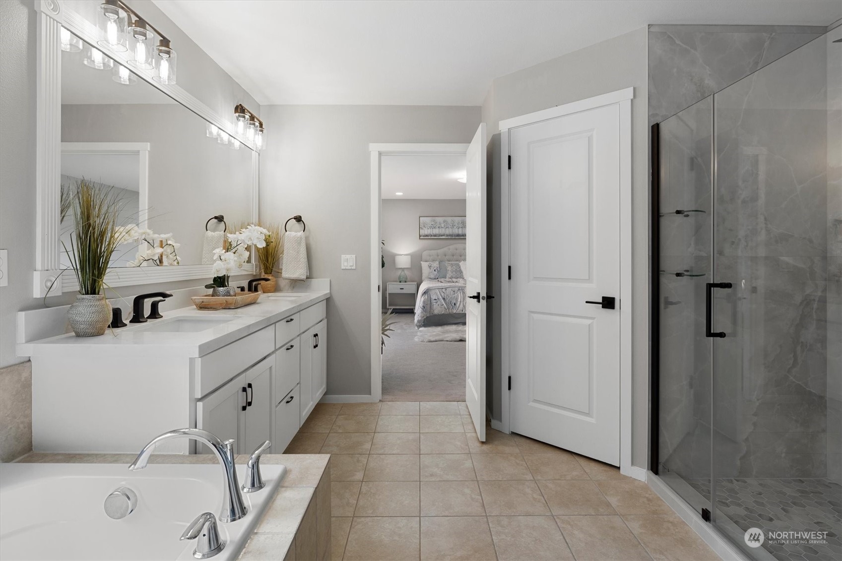 3622 222nd Place Southeast Bothell, WA 98021 - Photo 28 of 40 a spacious bathroom with a tub sink and mirror