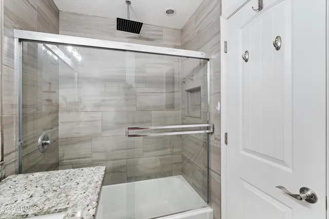 a bathroom with a shower