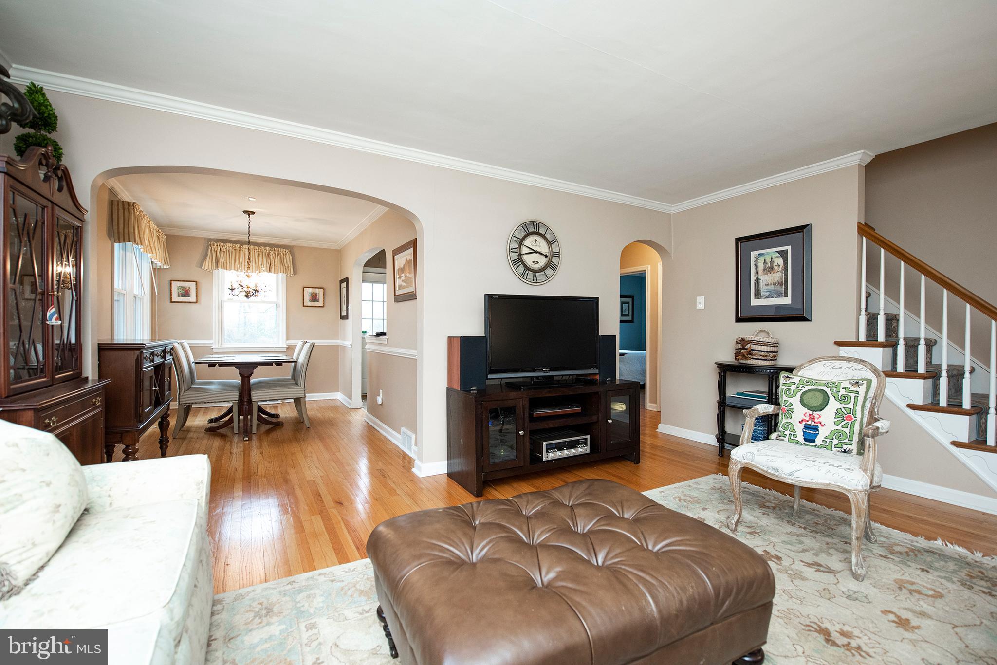381 Old Eagle School Road Wayne, PA 19087 - Photo 4 of 22 Living Room into Dining Room