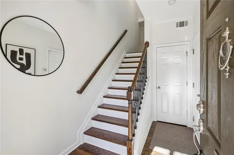 a view of a park with plants and trees