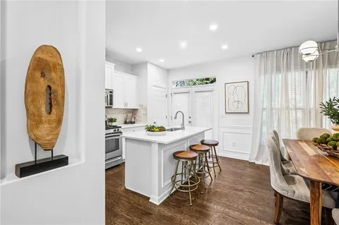 a front view of a door and an outdoor space