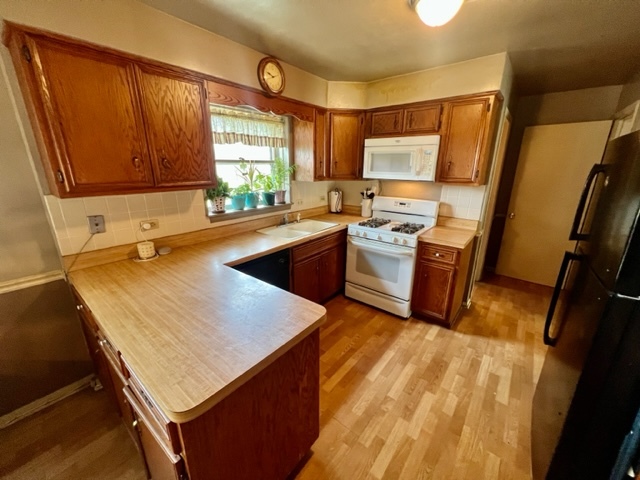 1243 Hillview Road Homewood, IL 60430 - Photo 6 of 23 a kitchen with a refrigerator a sink dishwasher and wooden cabinets