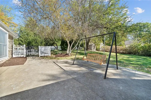 a view of a park with slide