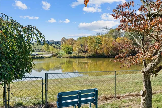 a view of a lake from a building