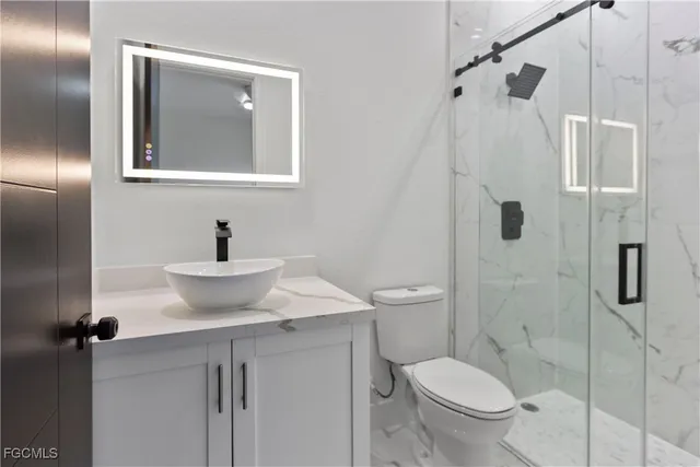 an empty room with closet