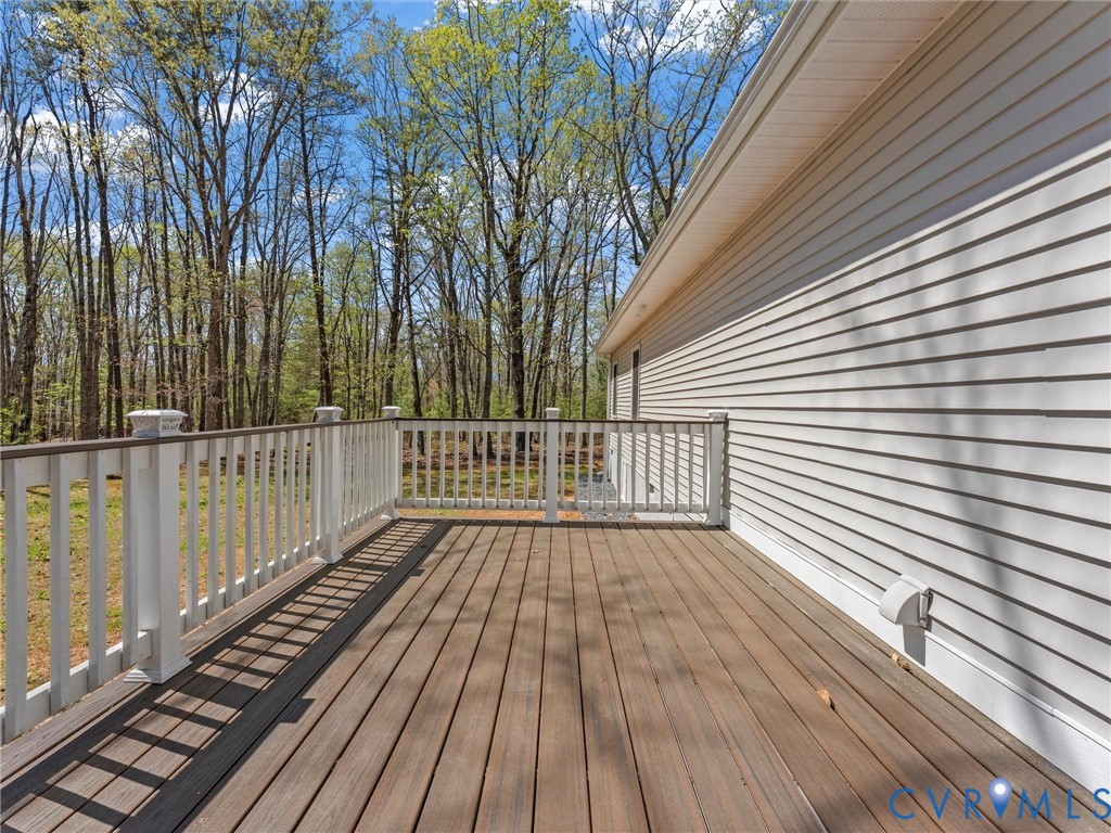 1339 Harris Creek Road Louisa, VA 23093 - Photo 34 of 46 a view of a wooden deck