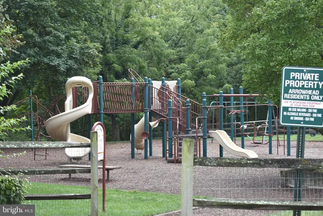 a view of a park with slide