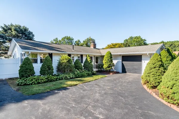 front view of a house with a yard
