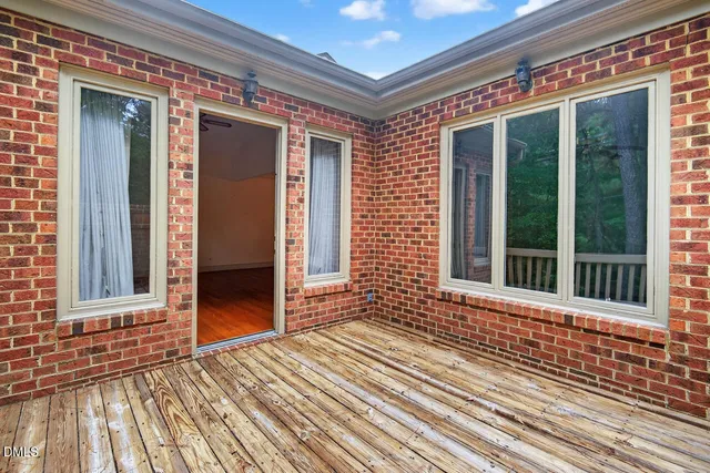 a view of wooden deck