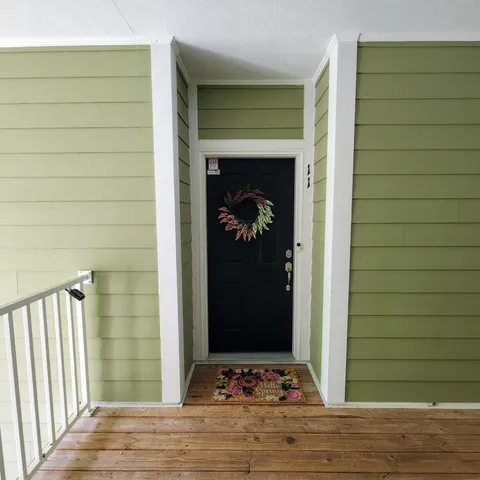 a view of a entryway door of the house