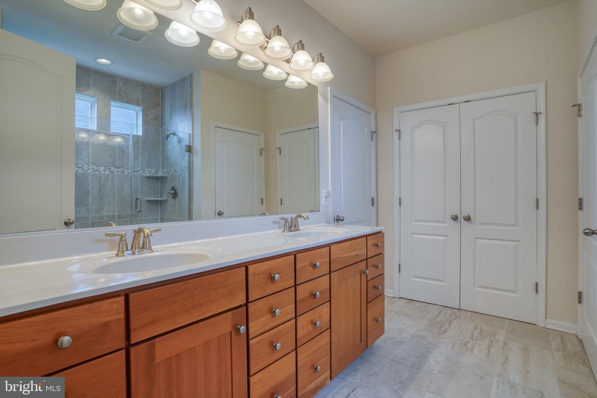34273 Spring Brook Avenue Lewes, DE 19958 - Photo 26 of 73 a bathroom with double vanity sink a vanity and a large mirror