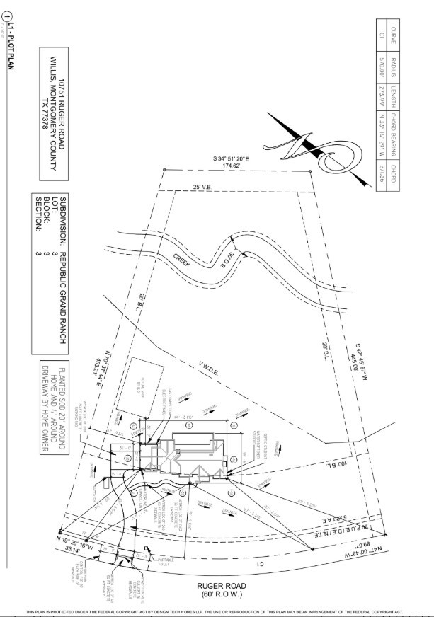 10751 Ruger Road Willis, TX 77378 - Photo 10 of 22 Example of house placement on the lot. Current owners planned to build close to the left preserve.