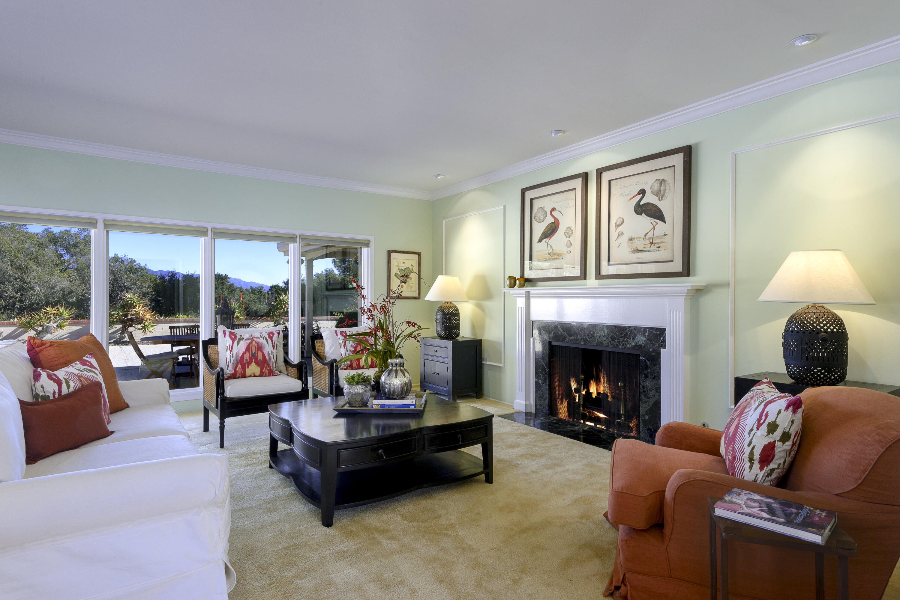 4460 Via Alegre Santa Barbara, CA 93110 - Photo 5 of 18 a living room with furniture and a fireplace