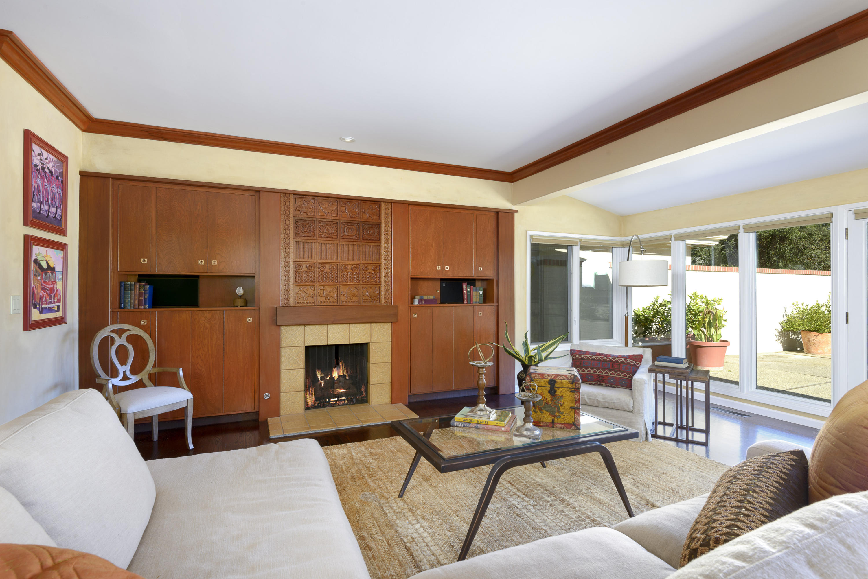 4460 Via Alegre Santa Barbara, CA 93110 - Photo 9 of 18 a living room with furniture and a fireplace