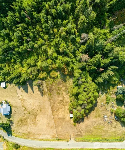 a swimming pool with trees in the background