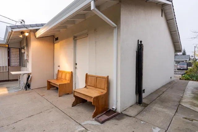 a view of a house with a street