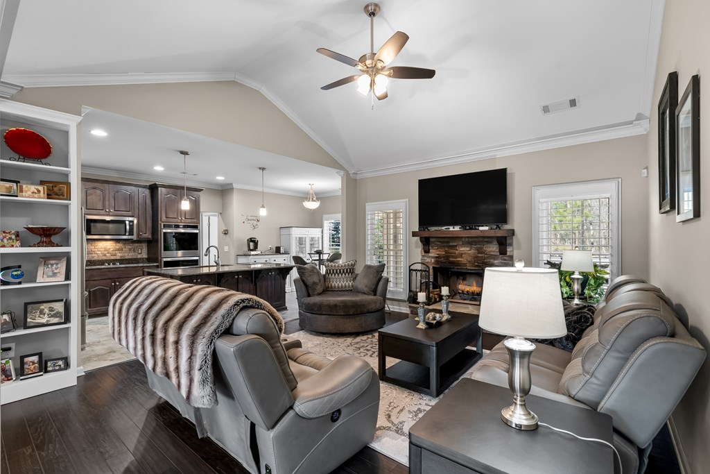 96 Morgan Trail Ellijay, GA 30536 - Photo 22 of 48 a living room with furniture and a flat screen tv