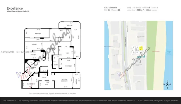 $10,900 | 5757 Collins Avenue, Unit 1006, Miami Beach, FL 33140