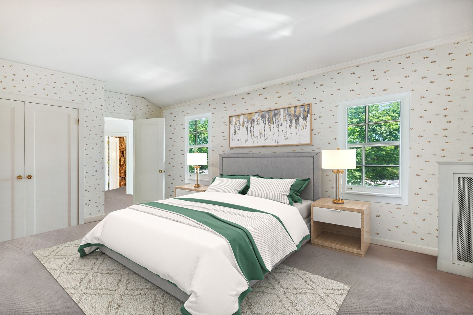 5 West County Line Road Barrington Hills, IL 60010 - Photo 29 of 77 a bedroom with a large bed and a window