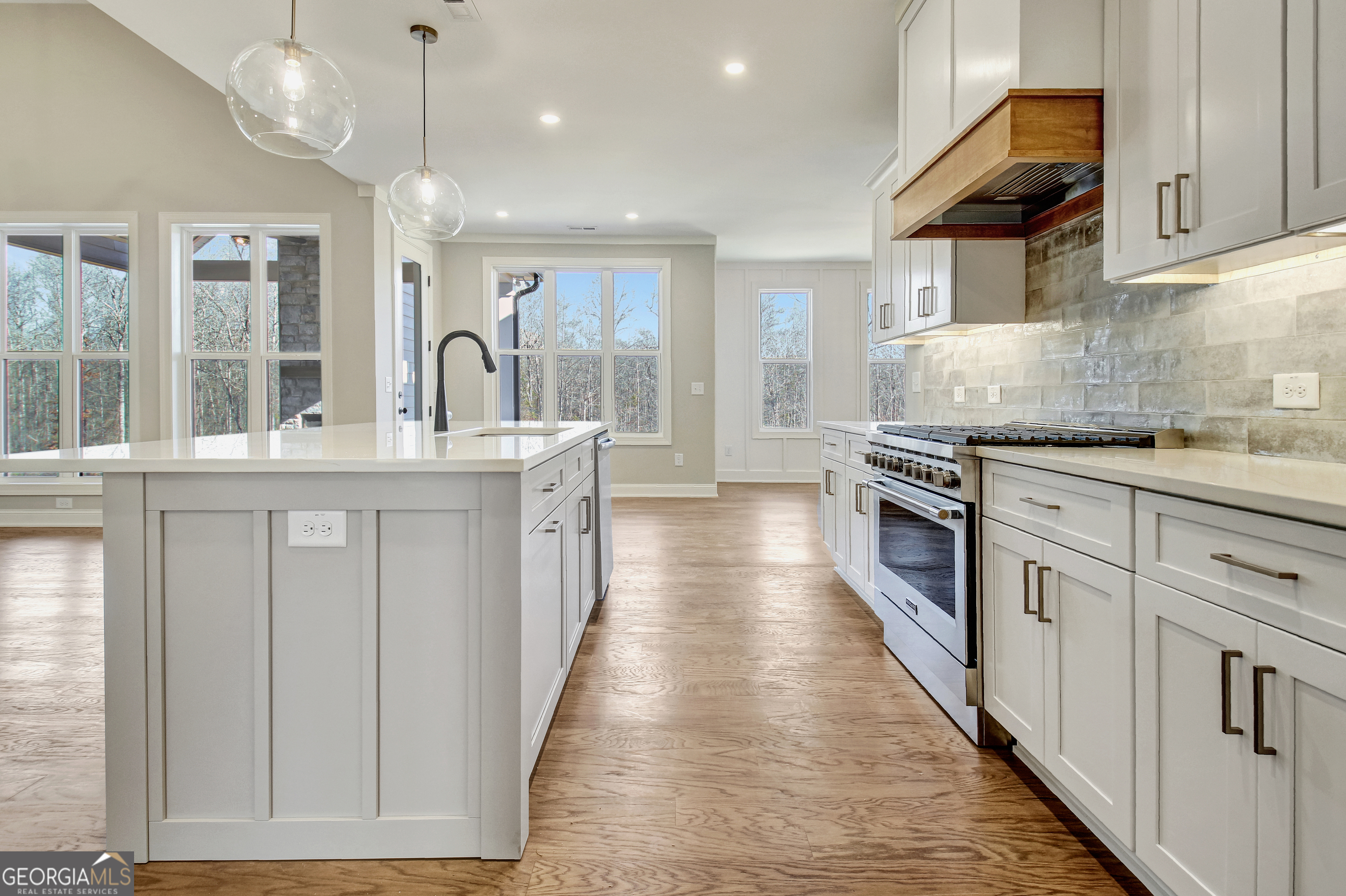 355 Werner Way Senoia, GA 30276 - Photo 29 of 118 a kitchen with stainless steel appliances granite countertop a stove and cabinets