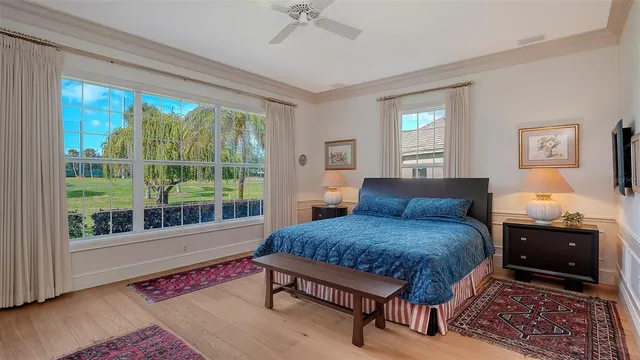 a view of a golf course with a big yard