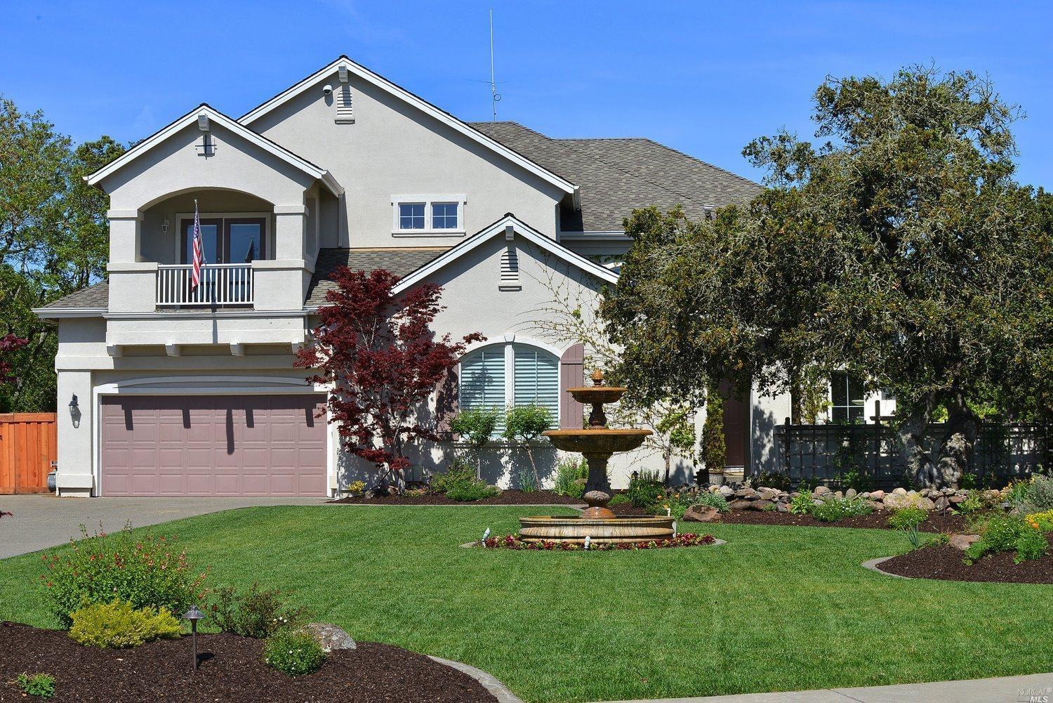 909 Quarry Pointe Santa Rosa, CA 95405 - Photo 1 of 1 Huge expensive lawn with seasonal plantings. Heritage oaks grace the grounds of this beautiful property and neighborhood. All plantings are on drip. The gorgeous waterfall completes this stately approach.