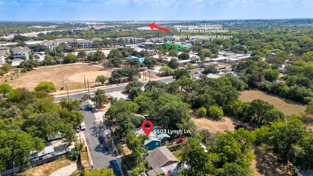 an aerial view of multiple house