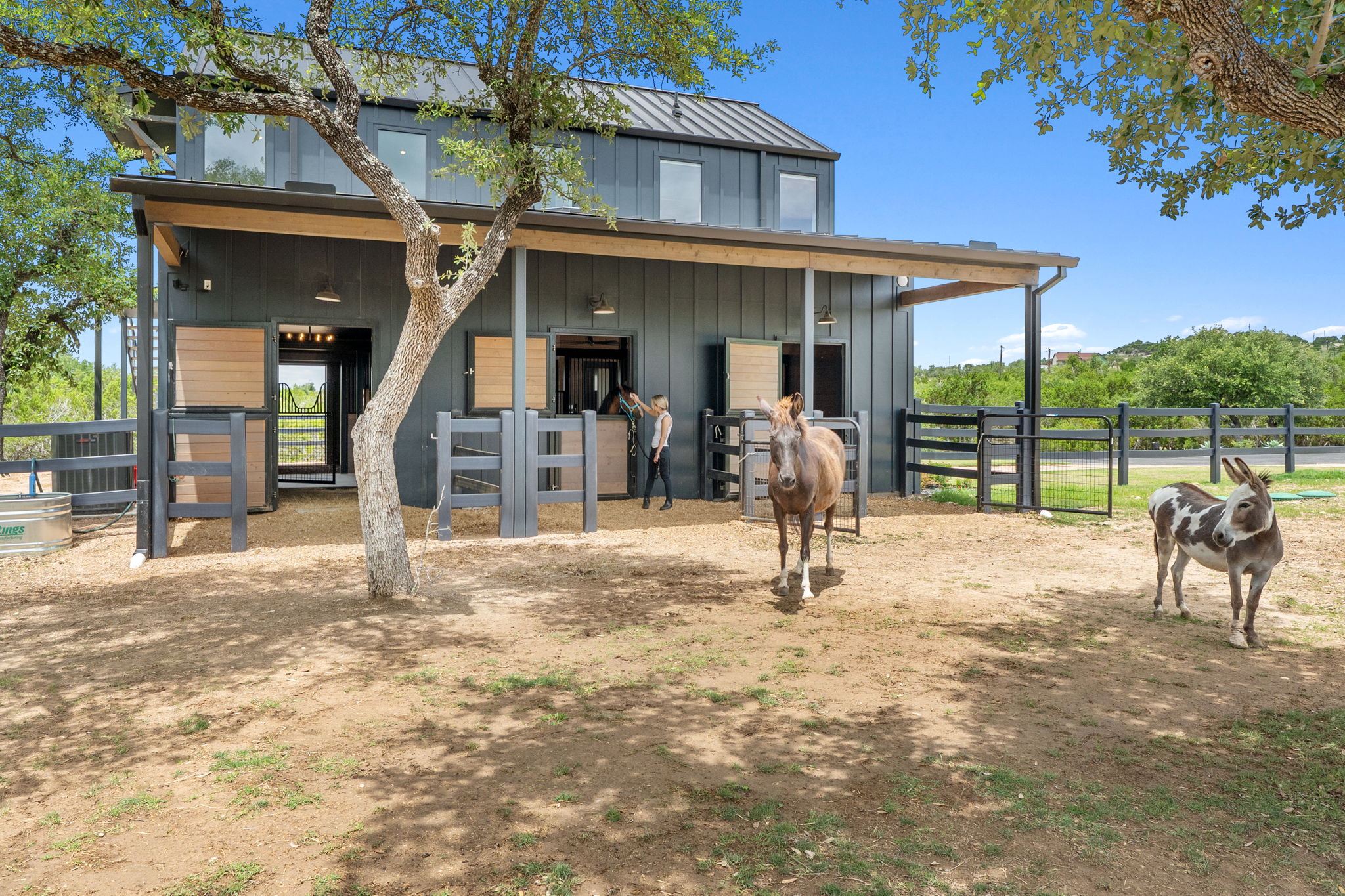 475 Happy Trail Dripping Springs, TX 78620 - Photo 35 of 40 The barn and its current occupants, Georgia, Jefe, and Waffles.