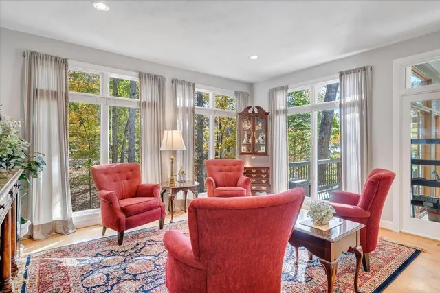 a view of room with hardwood floor