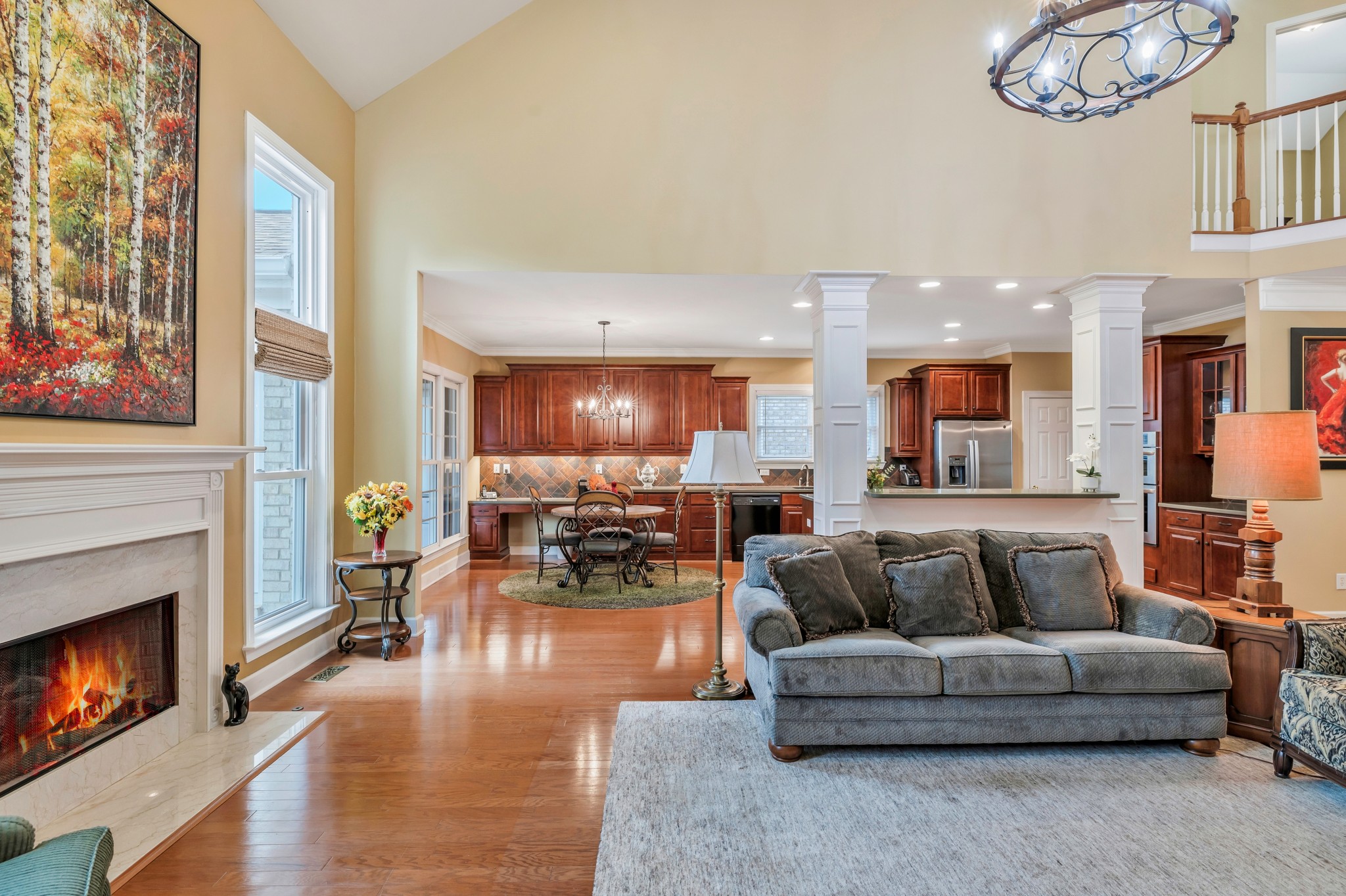 113 Cornerstone Circle Franklin, TN 37064 - Photo 12 of 58 a living room with furniture and a fireplace