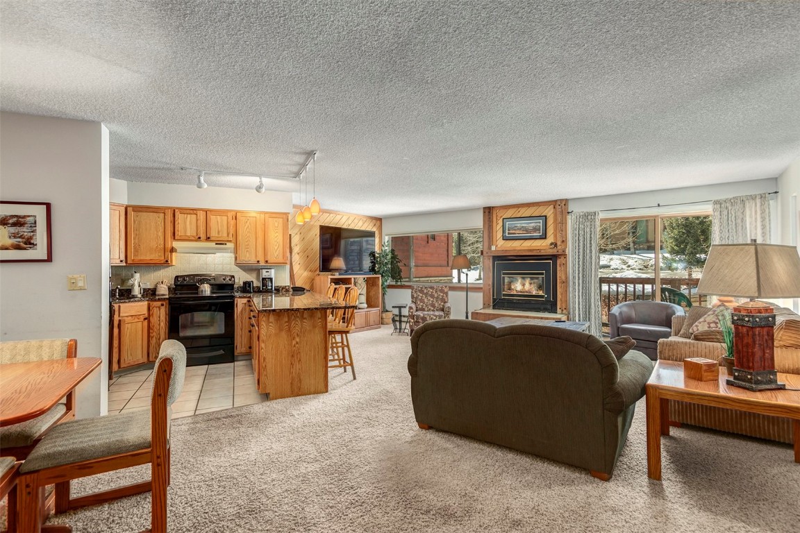 405 4 O Clock Road, Unit 12B Breckenridge, CO 80424 - Photo 1 of 27 a living room with furniture and a flat screen tv