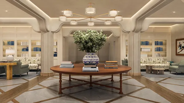 a room with furniture