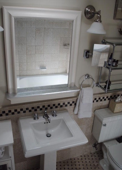 548 San Ysidro Road, Unit A Santa Barbara, CA 93108 - Photo 19 of 25 Bathroom 2 with Pedestal Sink-m
