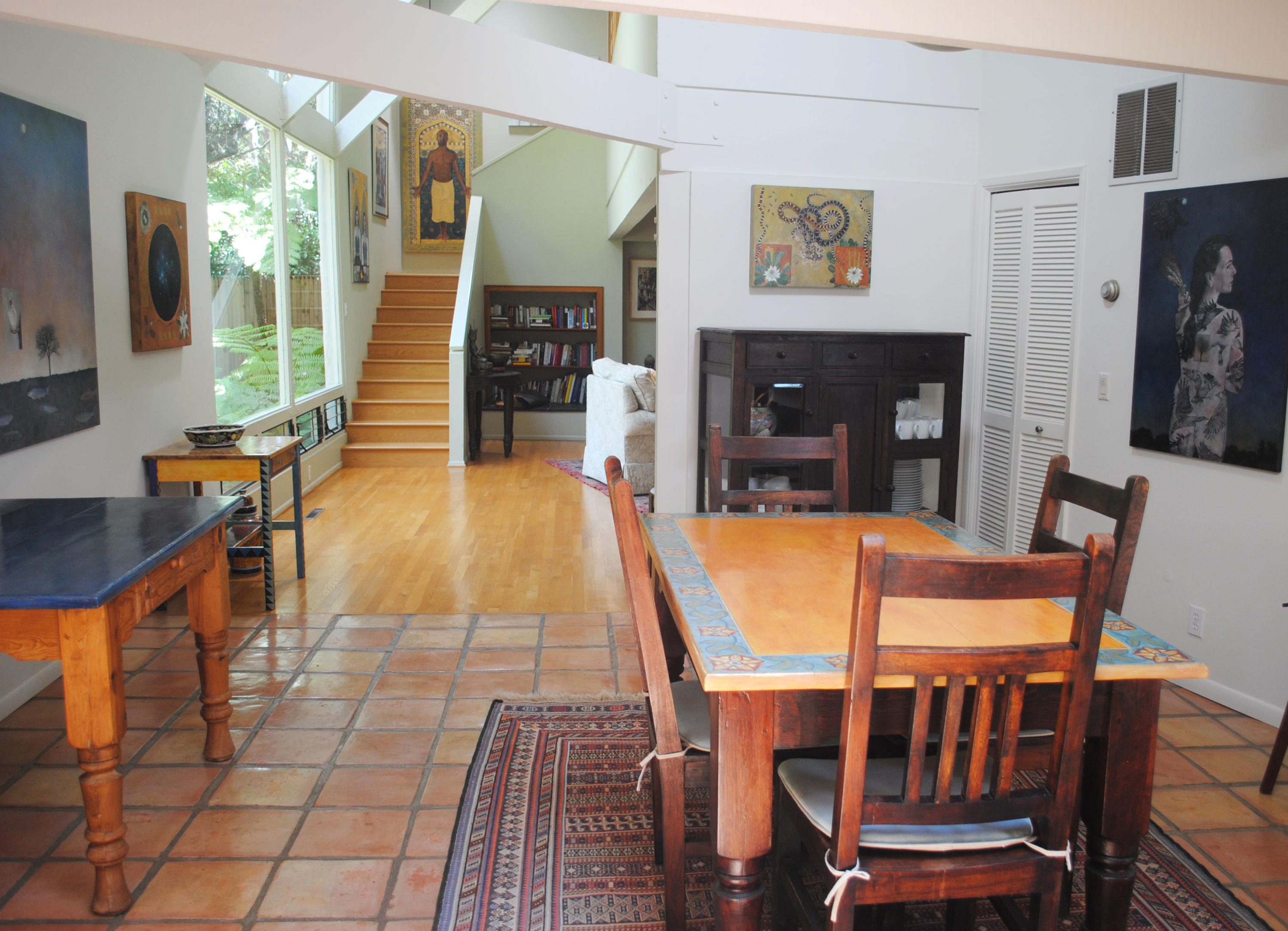 548 San Ysidro Road, Unit A Santa Barbara, CA 93108 - Photo 8 of 25 Dining wiith View and Beams-m