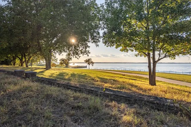 a view of outdoor space with garden and trees