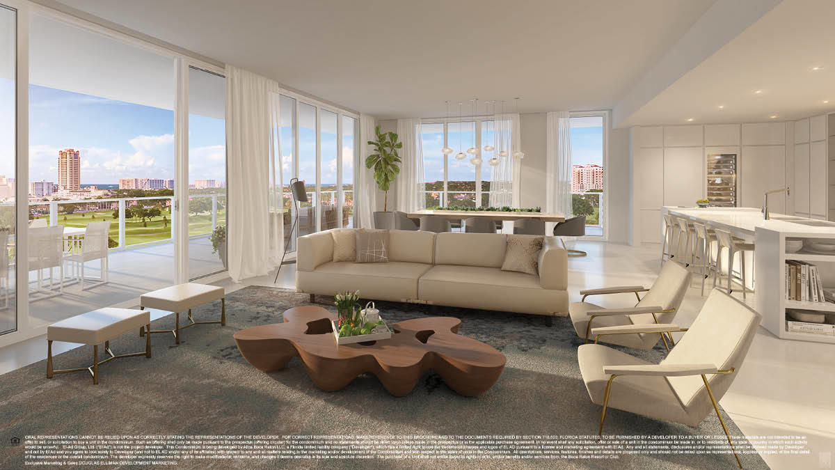 200 Southeast Mizner Boulevard, Unit 409 Boca Raton, FL 33432 - Photo 7 of 11 Alina_Great Room_With Disclaimer